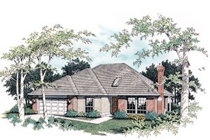 Ranch Exterior - Front Elevation Plan #48-592