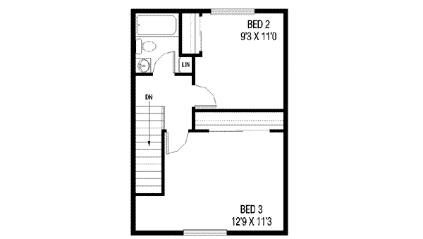 Traditional Floor Plan - Upper Floor Plan #60-499