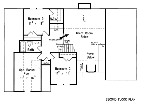 House Design - Traditional Floor Plan - Upper Floor Plan #927-572