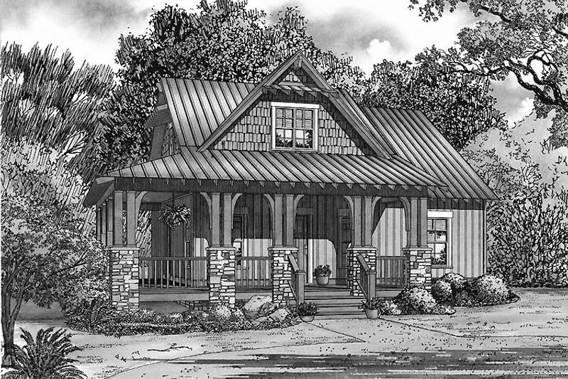 Home Plan - Country Exterior - Front Elevation Plan #17-3345
