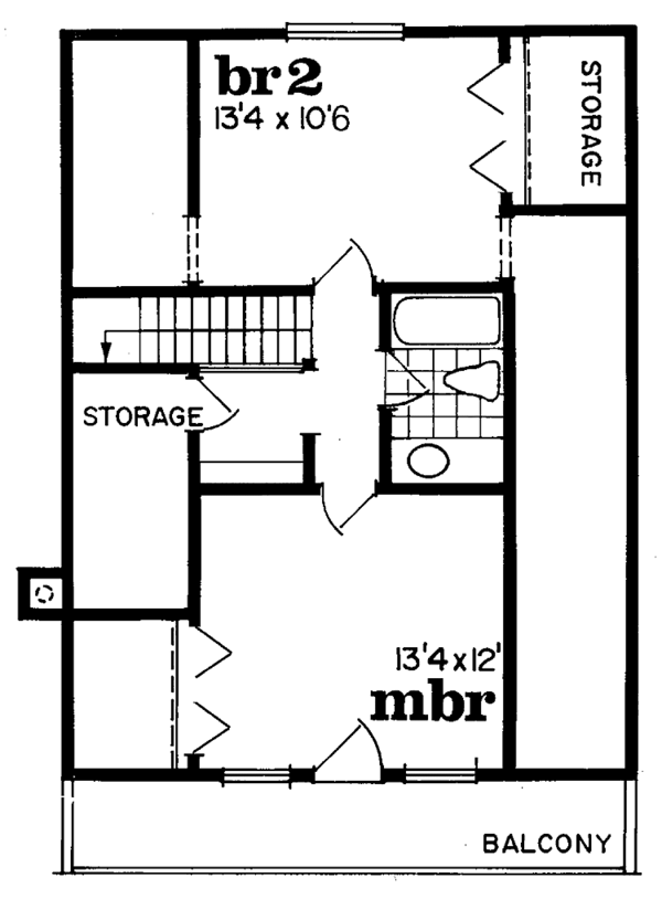 House Design - Cabin Floor Plan - Upper Floor Plan #47-665