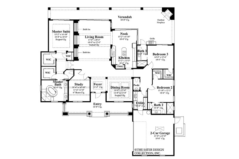 House Blueprint - Floor Plan - Main Floor for Country House Plan #930-419 - 3 bed, 3.5 bath