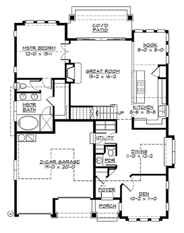 Architectural House Design - Craftsman Floor Plan - Main Floor Plan #132-209