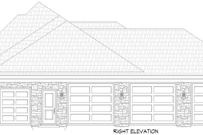 Architectural House Design - Exterior - Other Elevation 2 for Farmhouse House Plan #932-1234 - 4 bed, 2 bath
