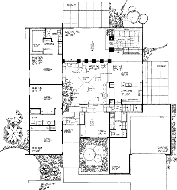 Home Plan - Contemporary Floor Plan - Main Floor Plan #72-302