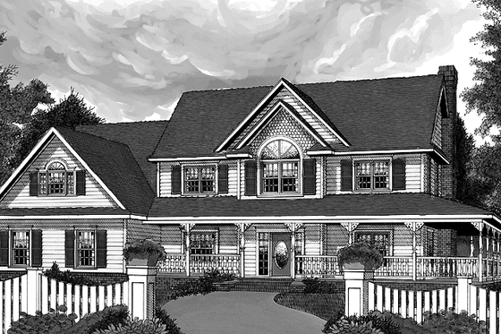 Exterior - Front Elevation 3 for Victorian House Plan #11-263 - 3 bed, 2.5 bath