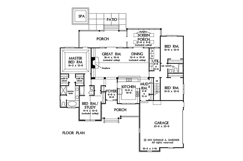 Architectural House Design - Floor Plan - Main Floor for Country House Plan #929-46 - 4 bed, 3 bath