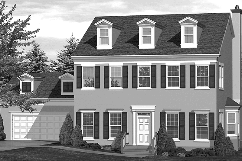 Architectural House Design - Exterior - Front Elevation 3 for Classical House Plan #320-831 - 3 bed, 3 bath