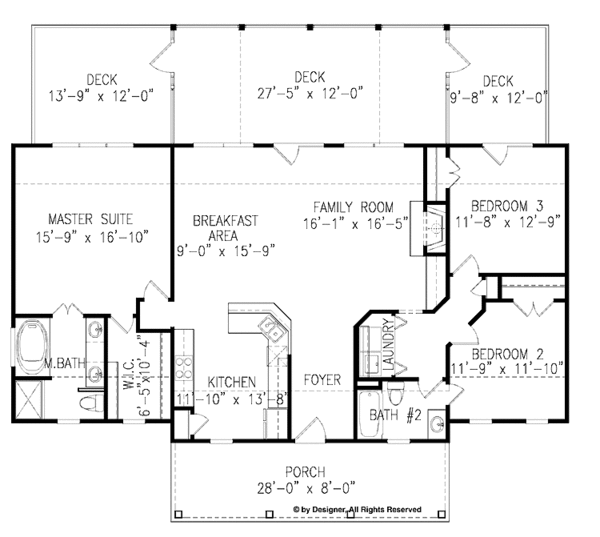 Dream House Plan - Country Floor Plan - Main Floor Plan #54-309