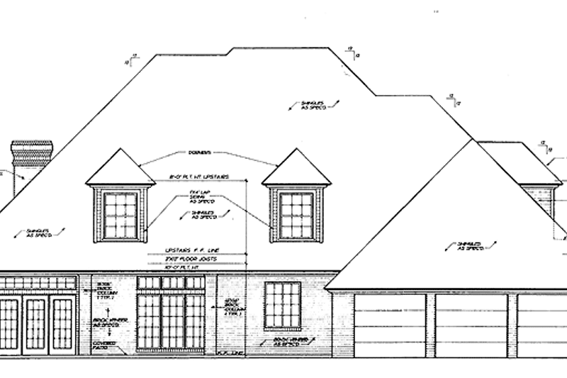 Dream House Plan - Exterior - Rear Elevation for Traditional House Plan #310-1171 - 4 bed, 3.5 bath