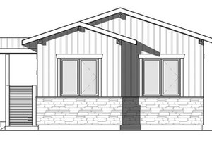 Exterior - Rear Elevation for Contemporary House Plan #23-2603 - 2 bed, 1 bath