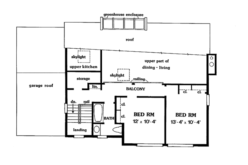 Home Plan - Floor Plan - Upper Floor for Contemporary House Plan #456-62 - 3 bed, 2 bath