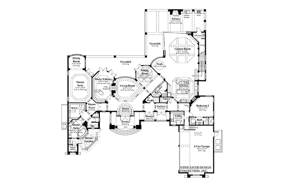 Floor Plan - Main Floor for Mediterranean House Plan #930-416 - 4 bed, 4 bath