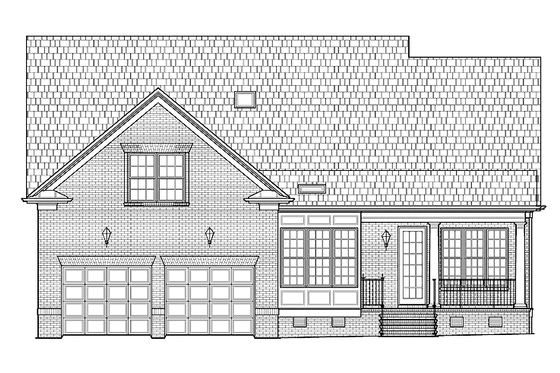 Exterior - Rear Elevation for Classical House Plan #1054-7 - 3 bed, 2.5 bath