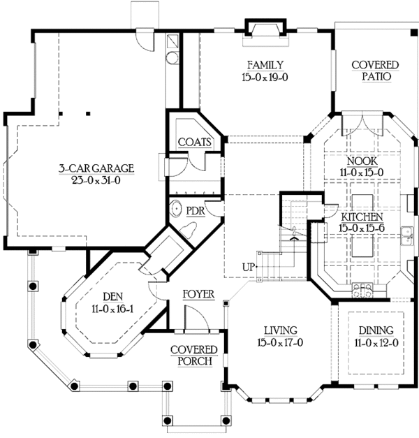Victorian Floor Plan - Main Floor Plan #132-472