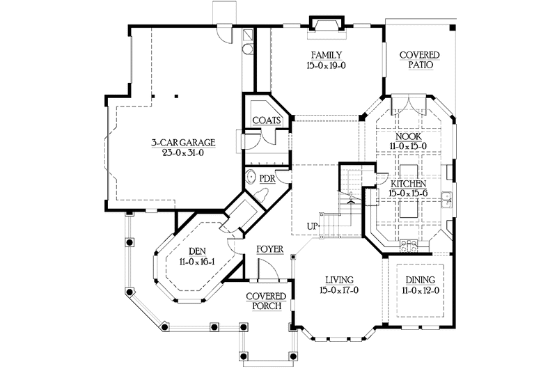 House Plan Design - Floor Plan - Main Floor for Victorian House Plan #132-472 - 4 bed, 3.5 bath