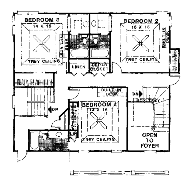 Dream House Plan - Traditional Floor Plan - Upper Floor Plan #56-656