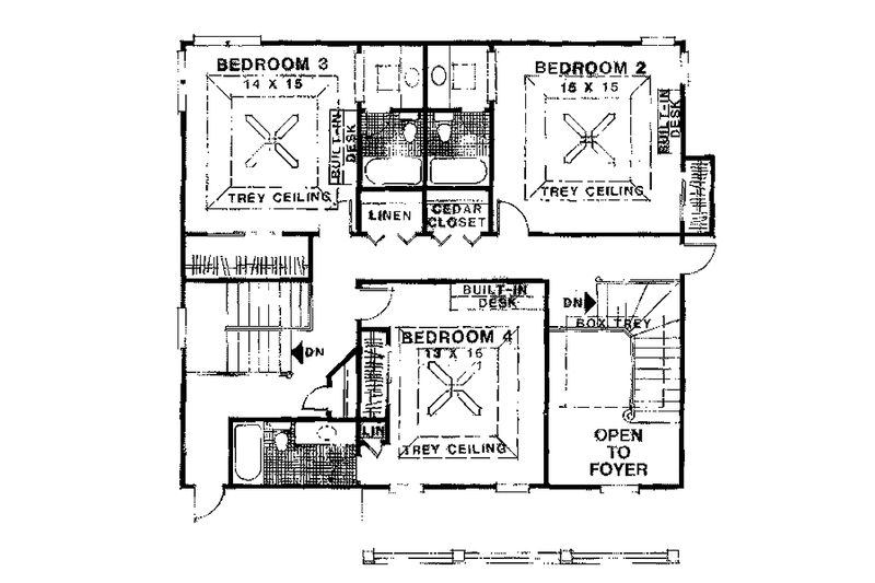 Home Plan - Floor Plan - Upper Floor for Traditional House Plan #56-656 - 4 bed, 4.5 bath