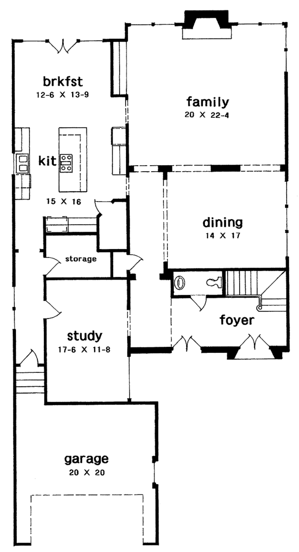 House Design - Country Floor Plan - Main Floor Plan #301-128