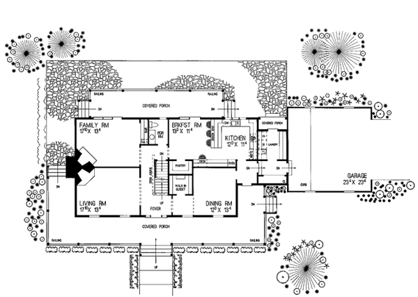 House Plan Design - Country Floor Plan - Main Floor Plan #72-898