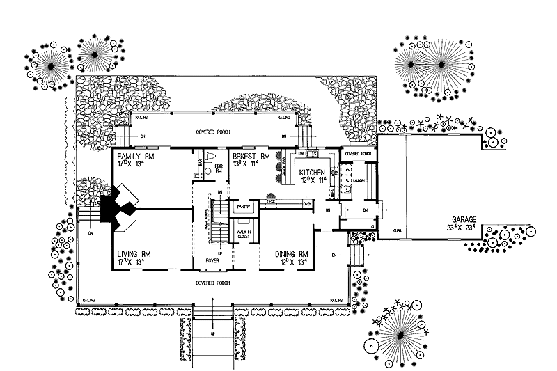 Home Plan - Floor Plan - Main Floor for Country House Plan #72-898 - 3 bed, 2.5 bath