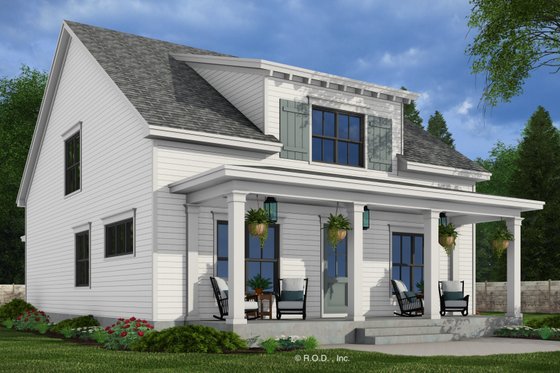 Exterior - Rear Elevation 2 for Farmhouse House Plan #51-1277 - 4 bed, 4.5 bath