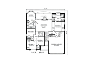 Floor Plan - Main Floor for Traditional House Plan #42-112 - 4 bed, 2 bath