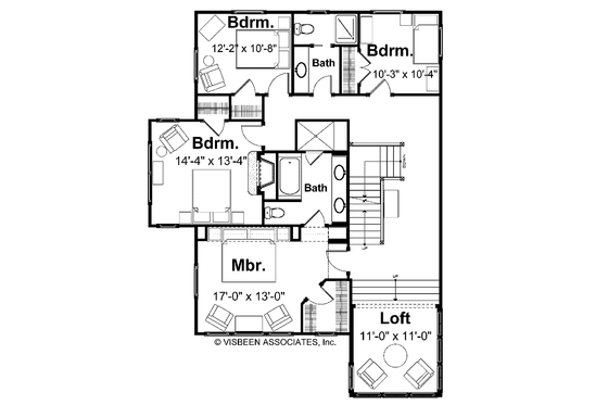 Floor Plan - Upper Floor for Victorian House Plan #928-76 - 4 bed, 2.5 bath