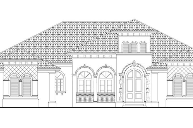 House Blueprint - Exterior - Front Elevation 3 for Mediterranean House Plan #930-418 - 4 bed, 4.5 bath