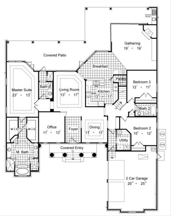 Architectural House Design - Classical Floor Plan - Main Floor Plan #417-368