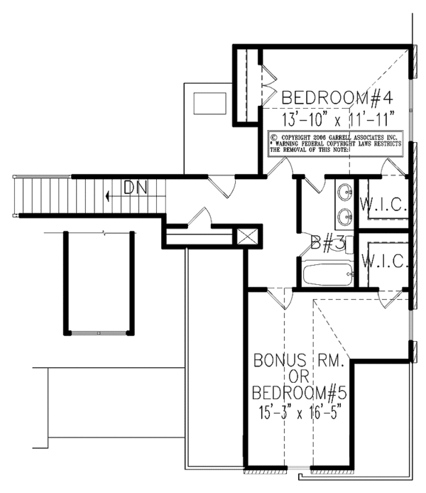 House Design - European Floor Plan - Upper Floor Plan #54-267