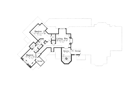 Floor Plan - Upper Floor for European House Plan #52-202 - 4 bed, 3.5 bath