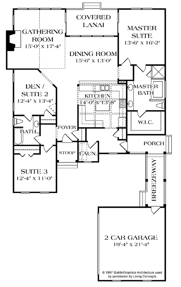 House Plan Design - Ranch Floor Plan - Main Floor Plan #453-347