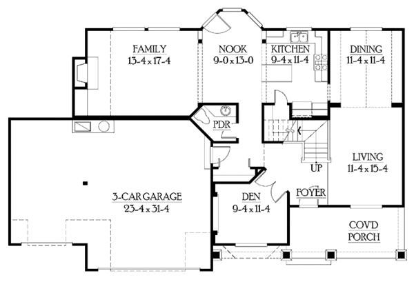 House Plan Design - Colonial Floor Plan - Main Floor Plan #132-269