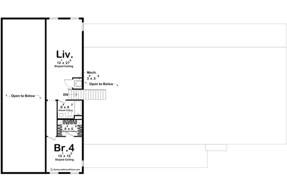 Floor Plan - Upper Floor for Barndominium House Plan #455-417 - 4 bed, 3.5 bath