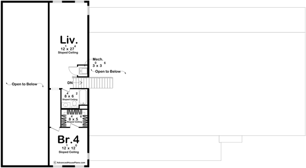 House Blueprint - Barndominium Floor Plan - Upper Floor Plan #455-417