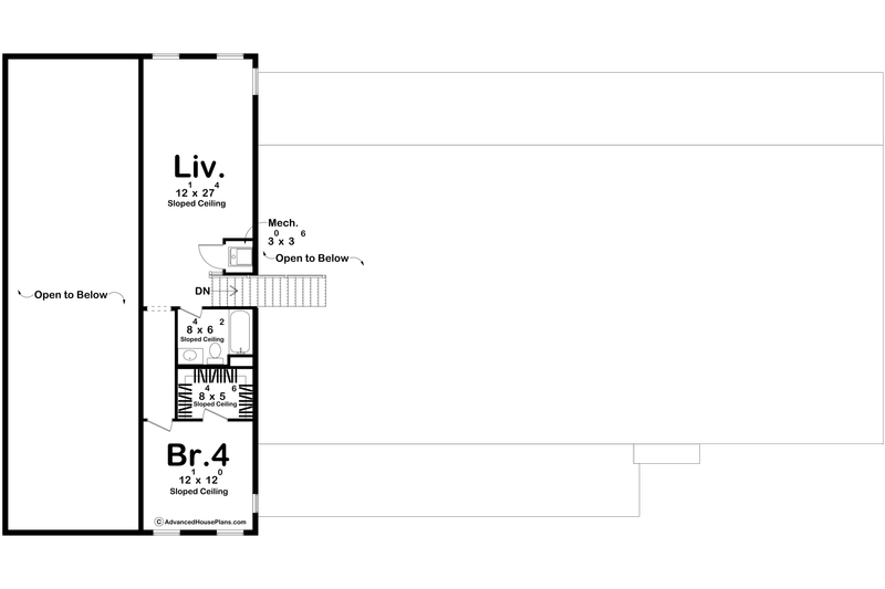 Architectural House Design - Floor Plan - Upper Floor for Barndominium House Plan #455-417 - 4 bed, 3.5 bath