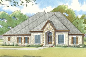 European Exterior - Front Elevation Plan #17-3412