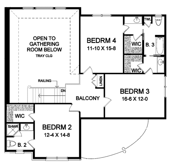 House Plan Design - Traditional Floor Plan - Upper Floor Plan #328-389