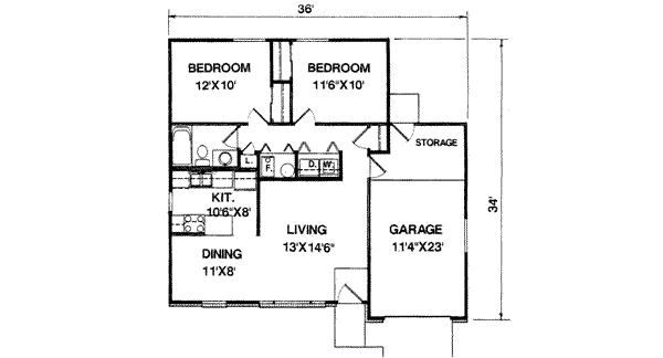 Ranch Floor Plan - Main Floor Plan #116-207