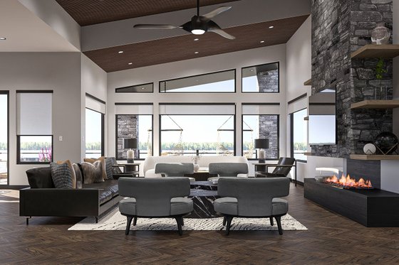 Interior - Family Room for Modern House Plan #455-392 - 2 bed, 2 bath