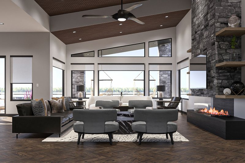 House Design - Interior - Family Room for Modern House Plan #455-392 - 2 bed, 2 bath