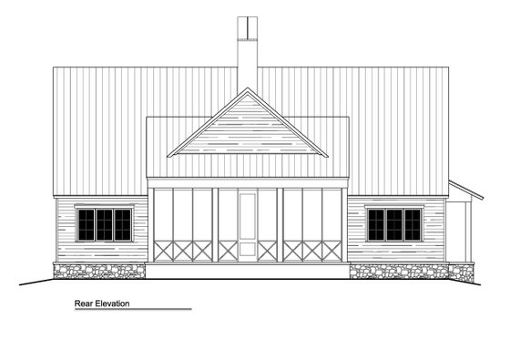 Exterior - Rear Elevation 2 for Country House Plan #1081-32 - 3 bed, 3.5 bath
