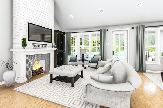 Interior - Family Room for Farmhouse House Plan #406-9666 - 4 bed, 2 bath