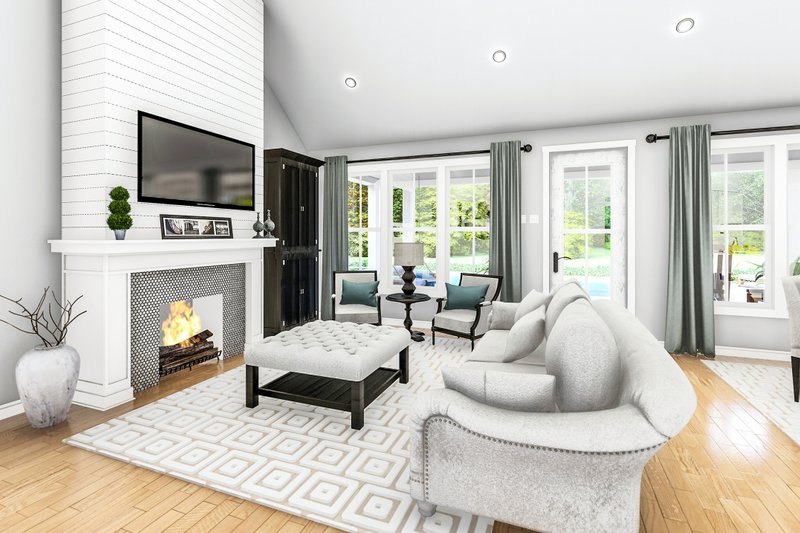 House Plan Design - Interior - Family Room for Farmhouse House Plan #406-9666 - 4 bed, 2 bath