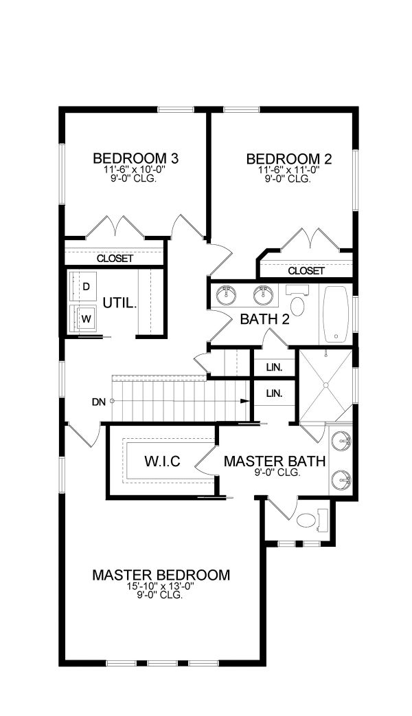 European Floor Plan - Upper Floor Plan #1058-187