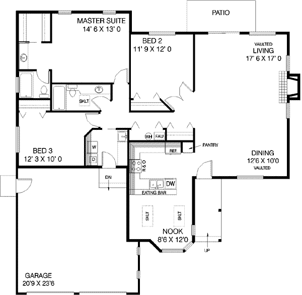 Dream House Plan - Ranch Floor Plan - Main Floor Plan #60-404
