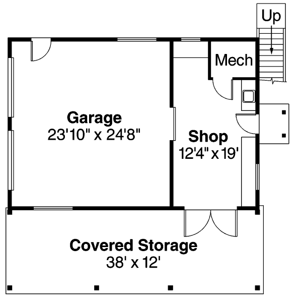Craftsman Floor Plan - Main Floor Plan #124-657
