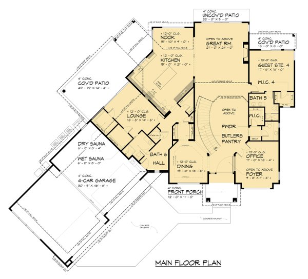 Modern Floor Plan - Main Floor Plan #1066-279