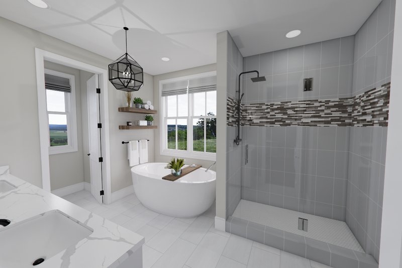 Architectural House Design - Interior - Master Bathroom for Farmhouse House Plan #51-1560 - 6 bed, 4.5 bath